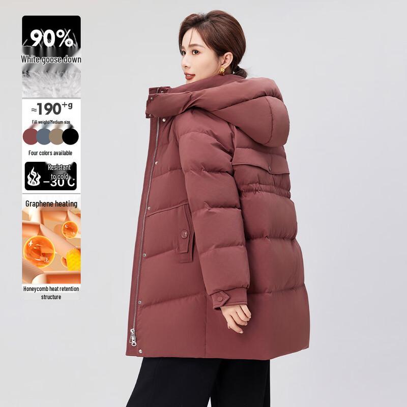 Women's Elegant Mid-Length Goose Down Winter Coat