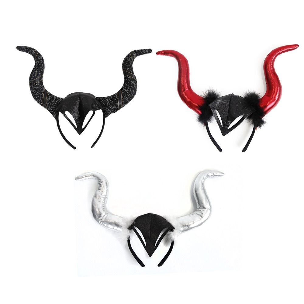 Witch Hair Accessories Ox Horn Hairband Evil Queen Evil Magic Witch Headpiece Costume Accessory