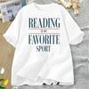 Винтажная футболка «Чтение — мой любимый вид спорта» Книжная футболка Книголюб Книжный червь Футболка Библиотекарь Футболка для книголюба Женская одежда