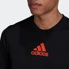 Adidas Solid Color Logo Print Short Sleeve Sports Tee Men Tops Black GM2145