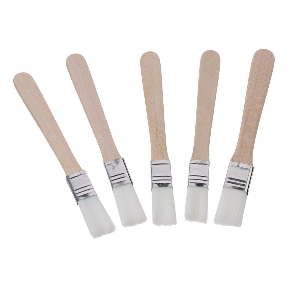 1/12Pcs 0.5 Inch Paint Brush Nylon Wood Handle Cabinets Bent Head Wall