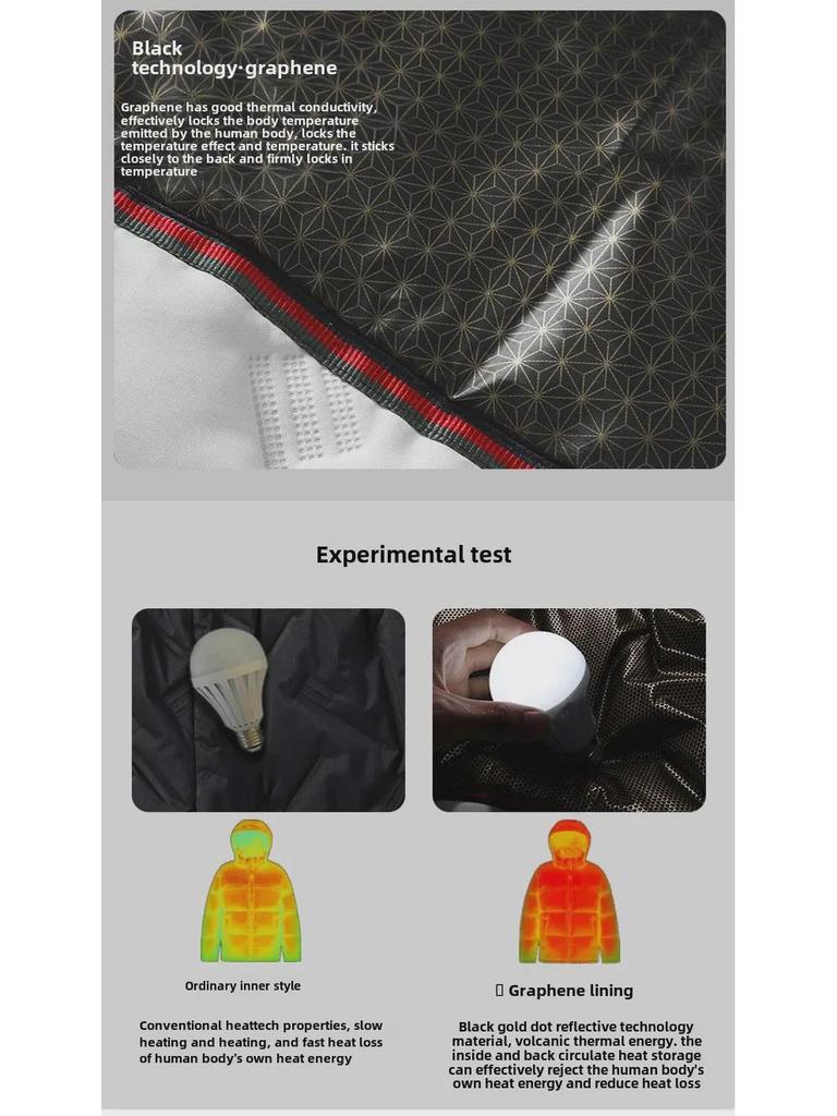 Модернизированная мужская куртка с капюшоном из графенового хлопка J91: Модный, ветрозащитный, водонепроницаемый, утолщенный дизайн для пар.