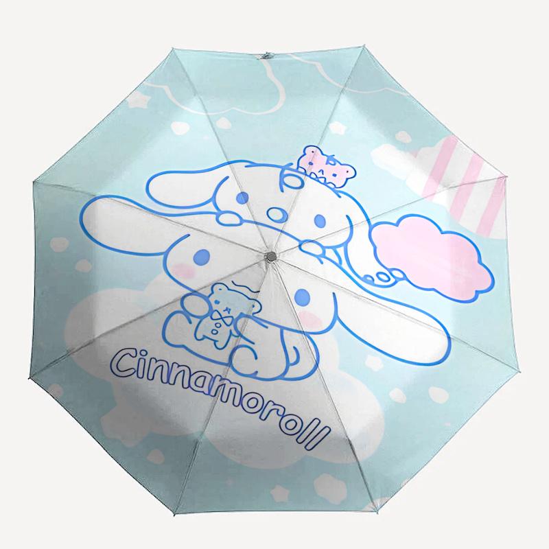 1pc Cinnamoroll Automatic Folding Umbrella - Portable 3-Fold Design with 8-Bone Iron Frame, Perfect for Outdoor Use, Festive Gifts, Travel, Daily Use,