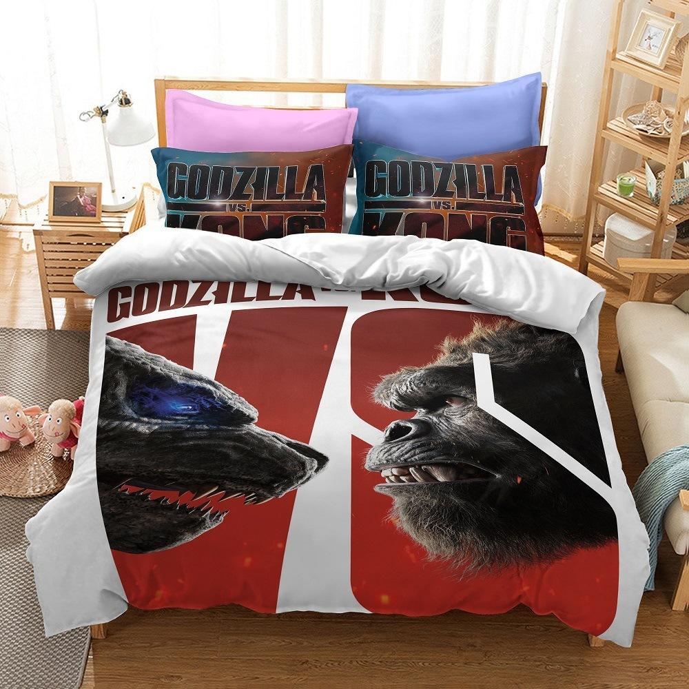 3D Printing Monsters G-Godzillas Bedding SetVS KingKongs Duvet Cover Set with Pillowcase 2/3pcs Quilt covers Twin Queen Single