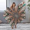 Abstract geometric snowflake pattern Flannel printed blanket suitable for all seasons suitable for living office sofa and travel