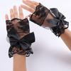 Flower Fake Sleeves Lace Short Fingerless Gloves Bridal Dress Accessory Wrist Cuffs  Lolita