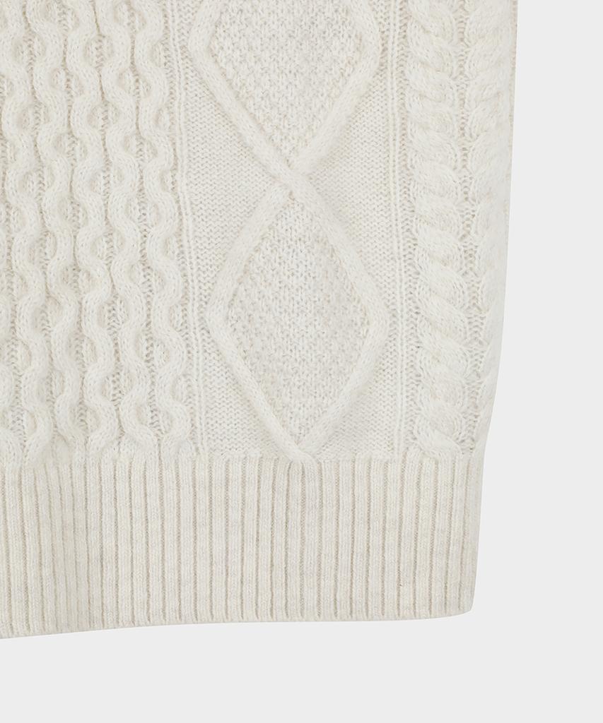 BROOKS BROTHERS Aran Cable Sweater (Ivory) (Bbwrmf4512Bew)