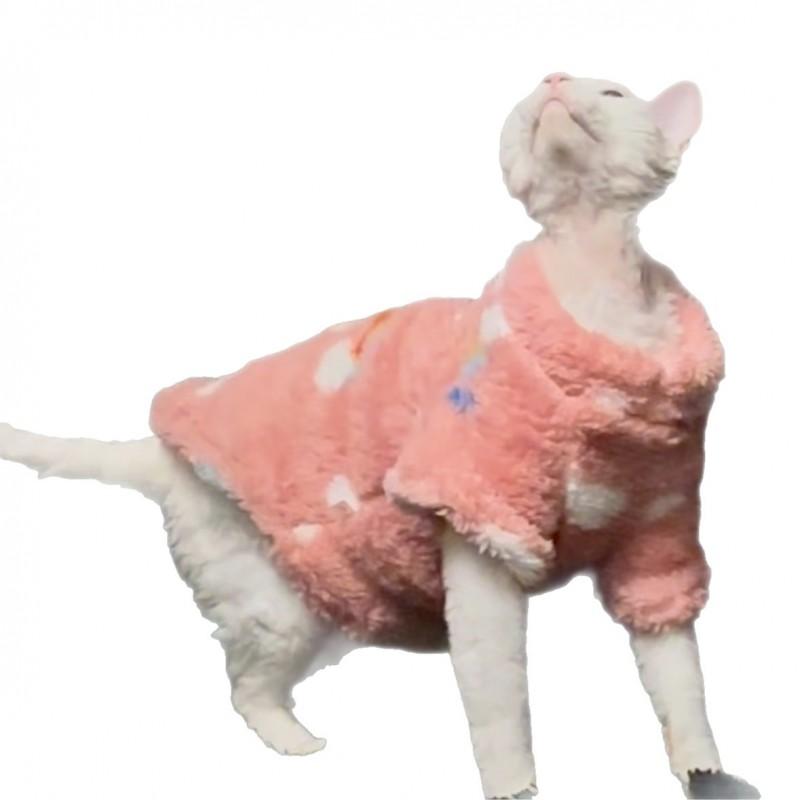 Sphynx Cat Clothes Winter Warm Devon Rex Cornish Shorthair Fleece Pajama Small Pets