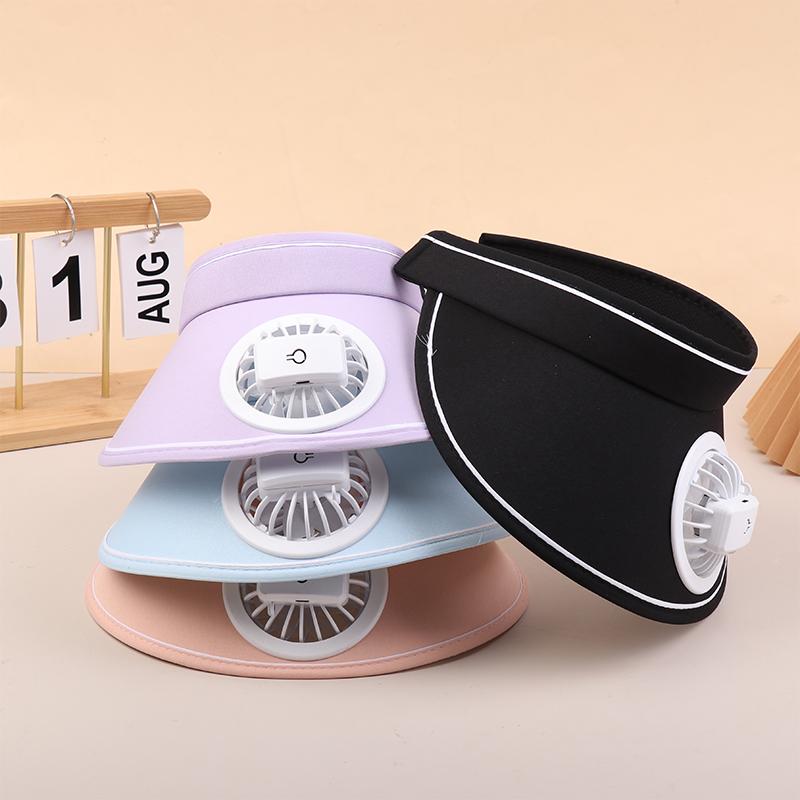 Breathable Cooling Fan Hat Usb Rechargeable Fans Hat Outdoor Travel Sun Hat Empty Top Large Brim With Fan For Women Gifts