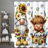 Милый теленок карликовый подсолнух пузырьковая шторка для душа, декоративная шторка для душа для ванной комнаты, водонепроницаемая шторка для душа с крючками