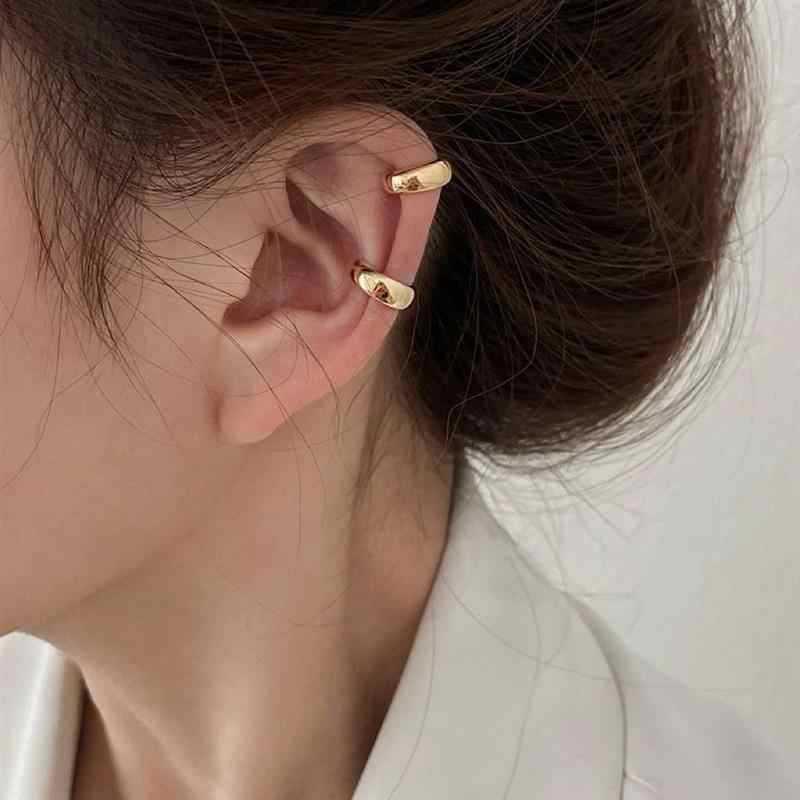 1 пара золотистого серебристого цвета C-образной формы без прокола ушные каффы для женщин Модные простые серьги в стиле Ins, ювелирные аксессуары, подарки
