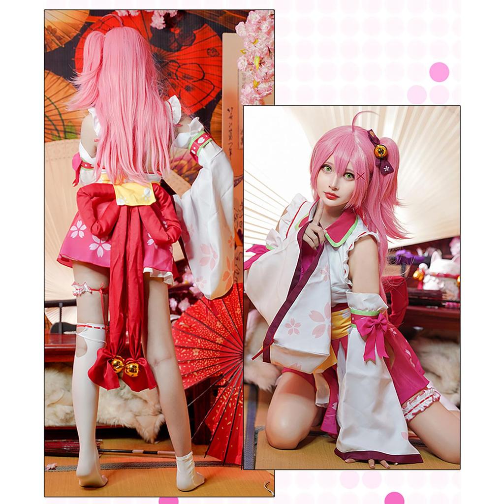 [Milky Time] Hololive Сакура Мико Косплей Хэллоуин Кимоно Жрица