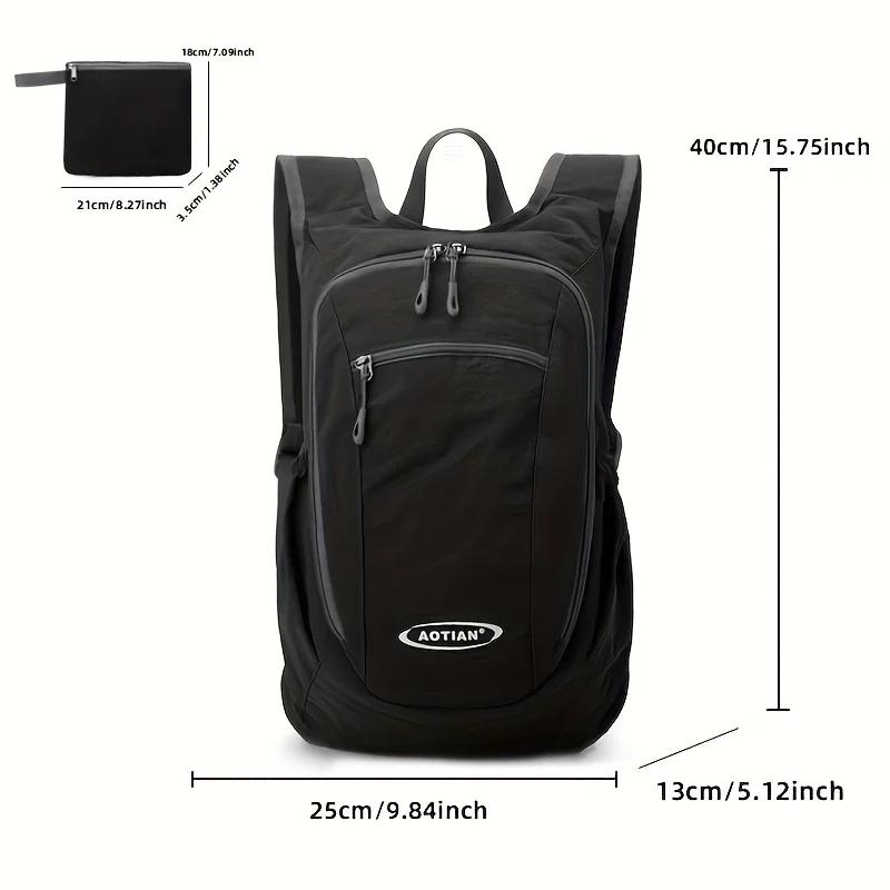 Lightweight and Foldable Men's Travel Backpack, Large Capacity Hiking Backpack, Zipper Closure, Outdoor Women's Sports Bags