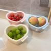 Корзина для слива фруктов в форме сердца Милая мультяшная кухонная корзина для слива Бытовой таз для мытья овощей Корзина для хранения