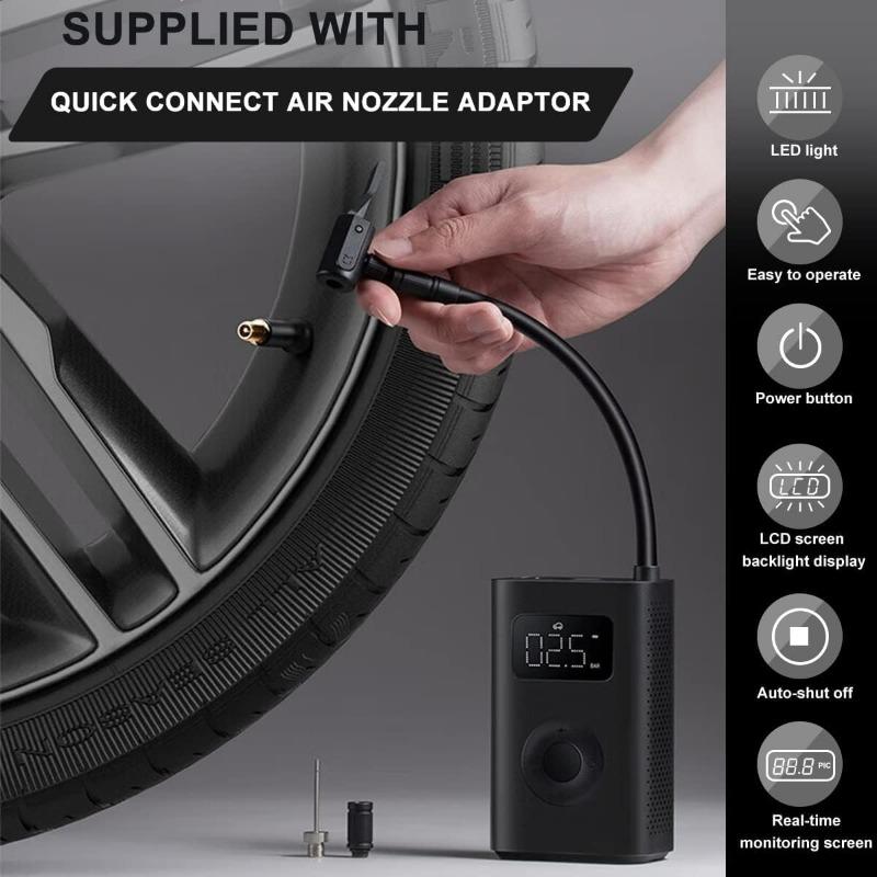 Portable Electric Air Compressor Tire Inflator Pump for Car Tires Pump Cordless Inflation with Digital Pressure Detection