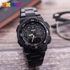 New Dual Display Digital Wristwatches Men Casual Watch Waterproof Watch Stainless Steel Strap