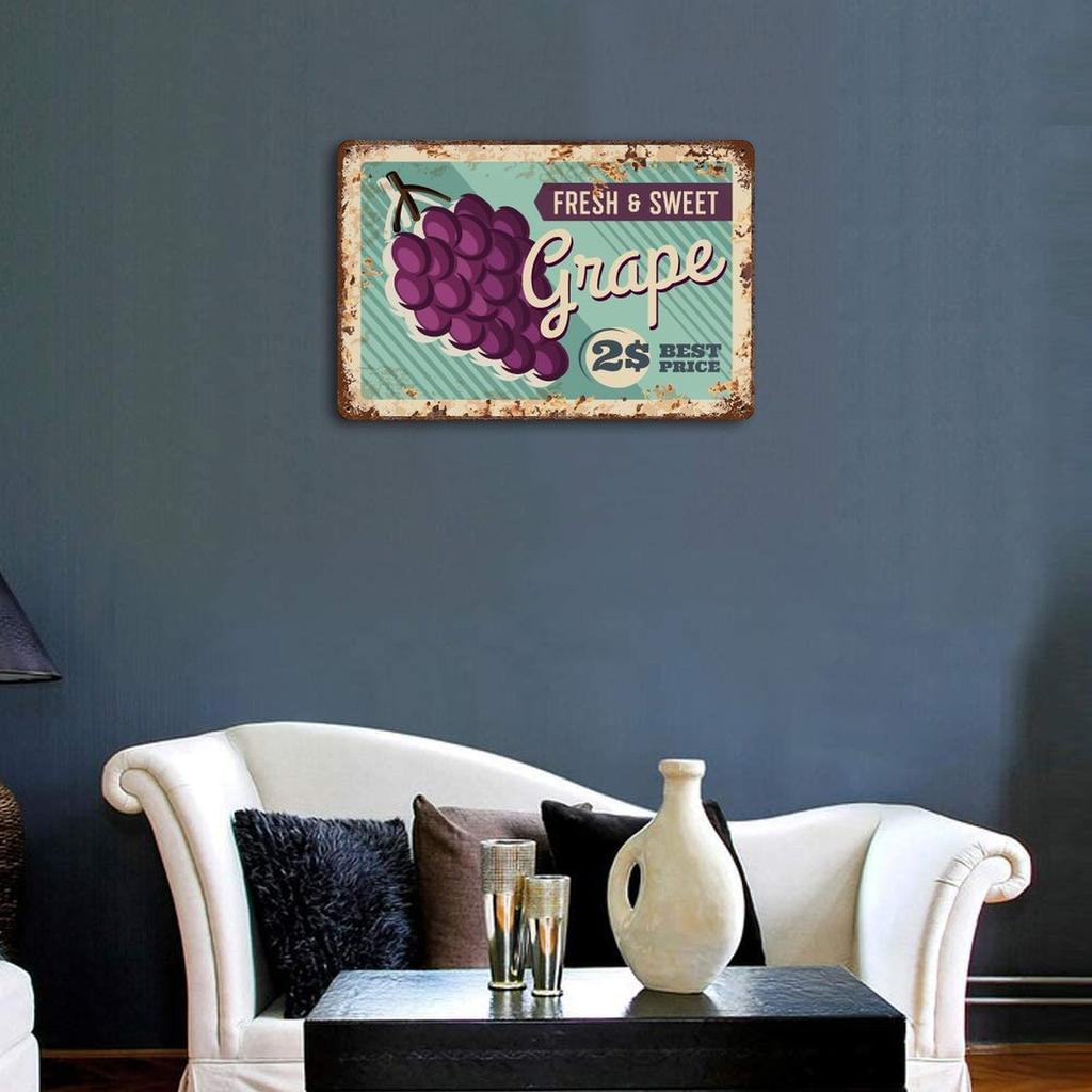 1-Pack Rustic Retro Wall Metal Plaque, 20×30cm and 30×40cm, Shabby Rust Decor for Bar, Kitchen or Reading Room