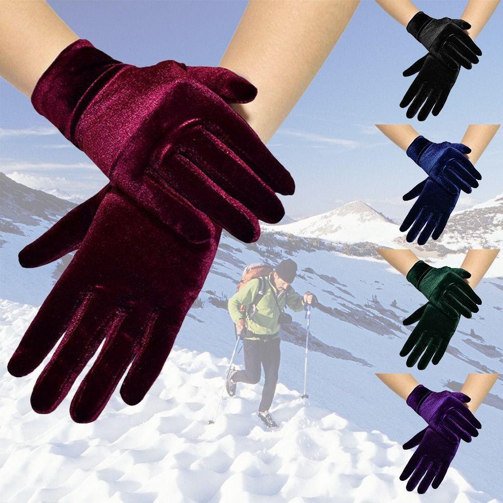 Halloween Autumn Winter Female Full Finger Velvet Full Finger Gloves Warm Gloves Mittens