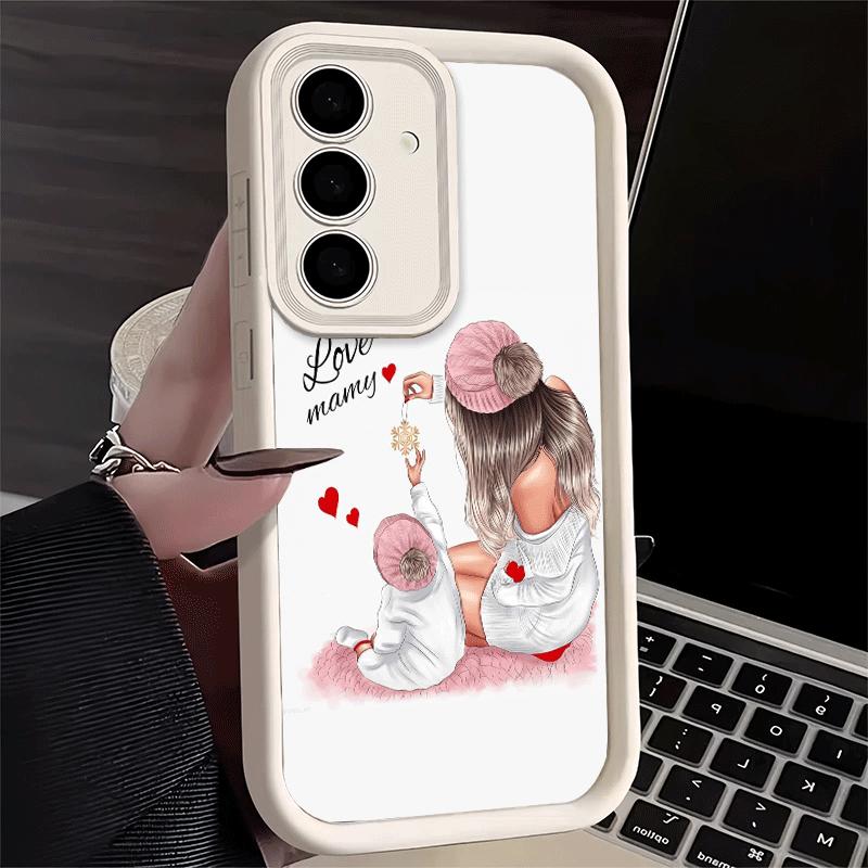Phone Case for Samsung Galaxy A17 A16 A15 A14 A13 Mom Baby Girls Theme A56 A36 A26 A55 A35 A25 A54 A34 A24 A53 A33 A23 A07 A06