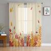 Autumn Leaves Sheer Curtains For Living Room Bedroom Home Decor Kitchen Tulle For Windows Voile Drapes