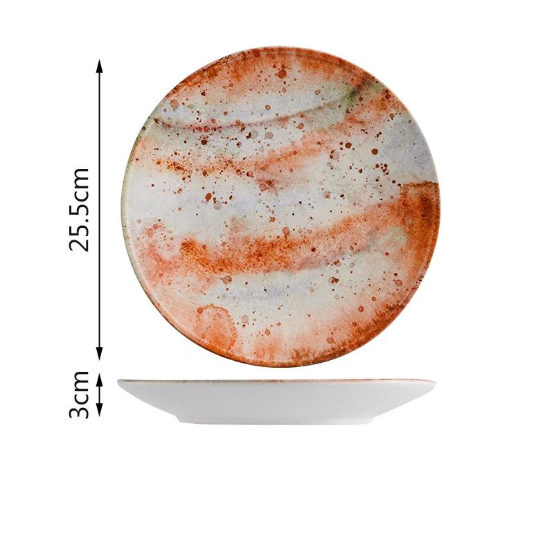 Стиль легкой роскоши Цветные керамические тарелки Ресторан Десерты Салатная тарелка Тарелка для вкусных блюд Креативная бытовая посуда