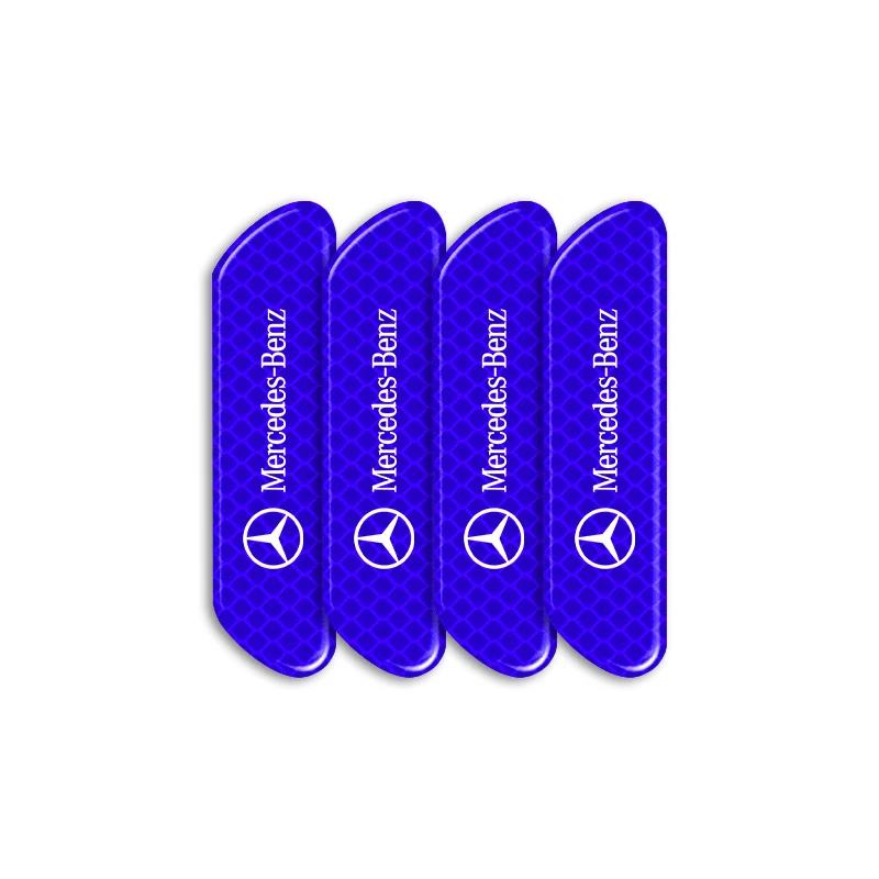 JCG1 4pcs Car Reflective Strips Warning Stickers Badge Car Caps For Mercedes-Benz C450 C180 C200 C220 C250 C300 C400 W205 S20