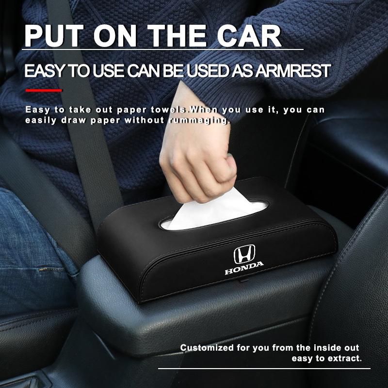 Компактный и стильный держатель для салфеток Honda из кожи с простой установкой