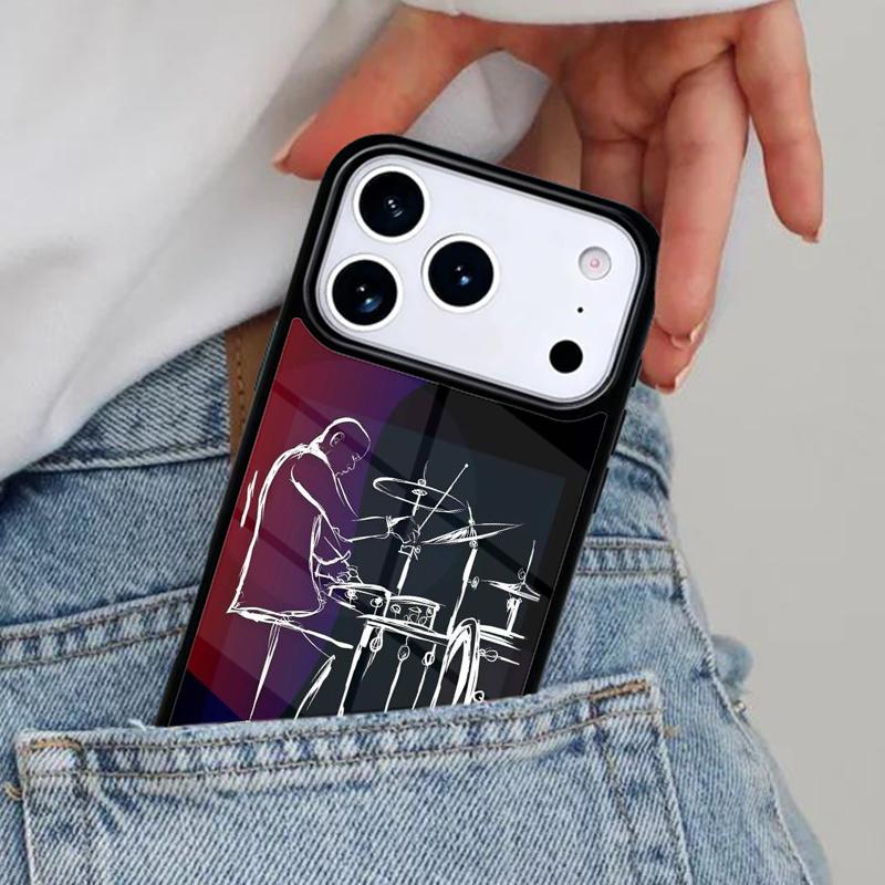 Чехол для телефона с изображением музыкального инструмента Барабан для iPhone 17ProMax 12 13 14 15 16e 17 Pro Max Plus Air Case
