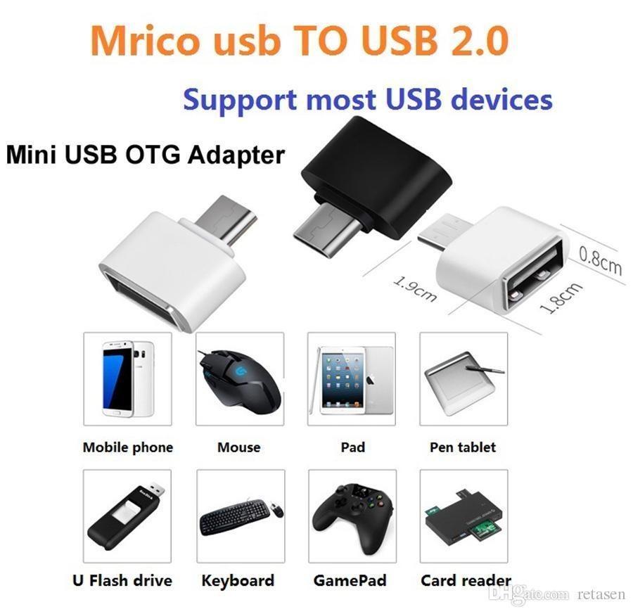 Compact Micro Usb Male To Usb 2.0 Adapter Otg Converter For Android Phone And Tablet