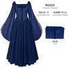 Renaissance Women's Pirate Dress Slit Flared Sleeves Medieval Fairy Costume Vintage Long Gown for Halloween less