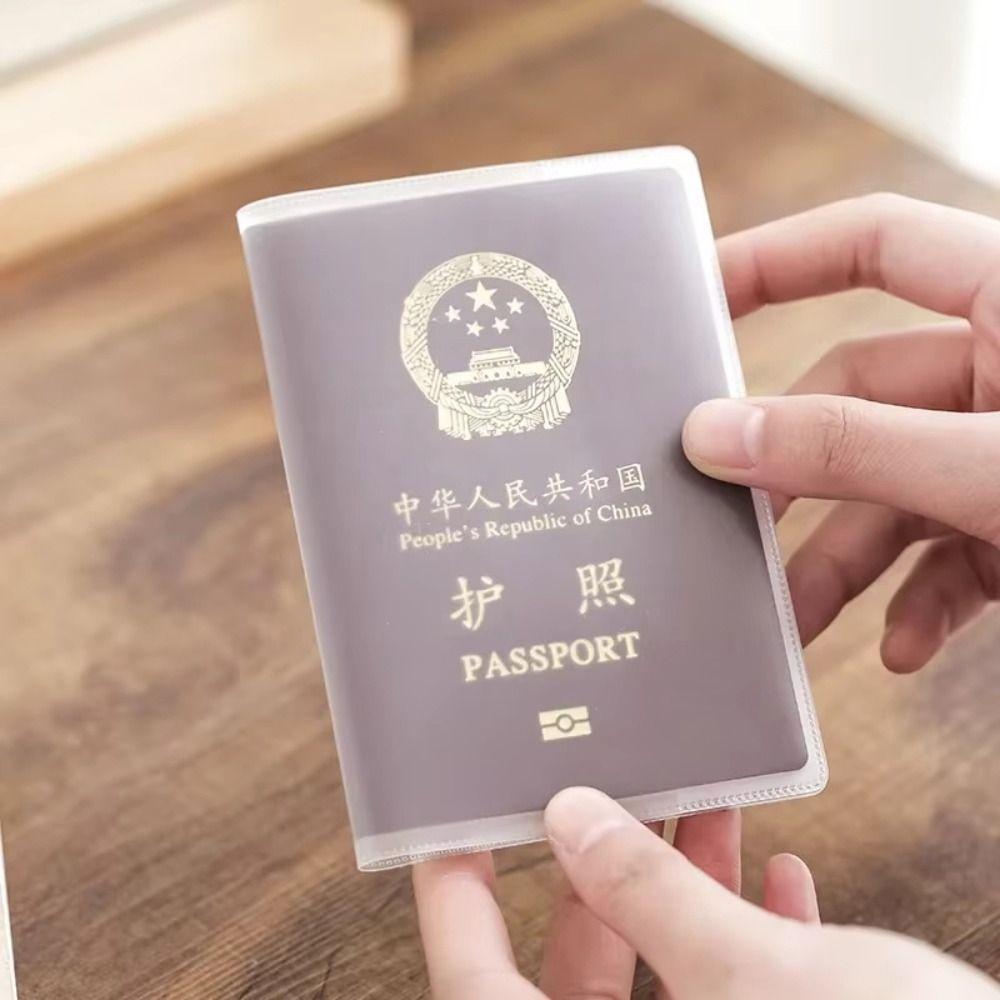Portable Waterproof Passport Cover Simple Transparent Translucent ID Card Holder Multiple Card Slots PVC Passport Protector