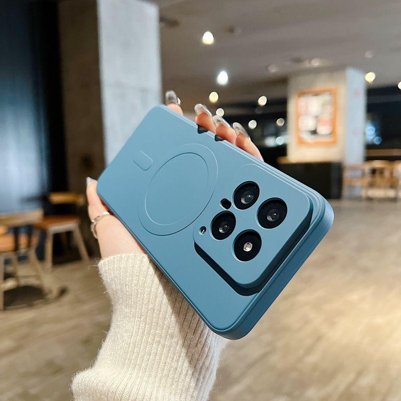 Простой однотонный матовый чехол с магнитной фиксацией Magsafe подходит для мобильного телефона Xiaomi Mi 14, всесторонний 15pro, противоударный, для Xiaomi 13pro