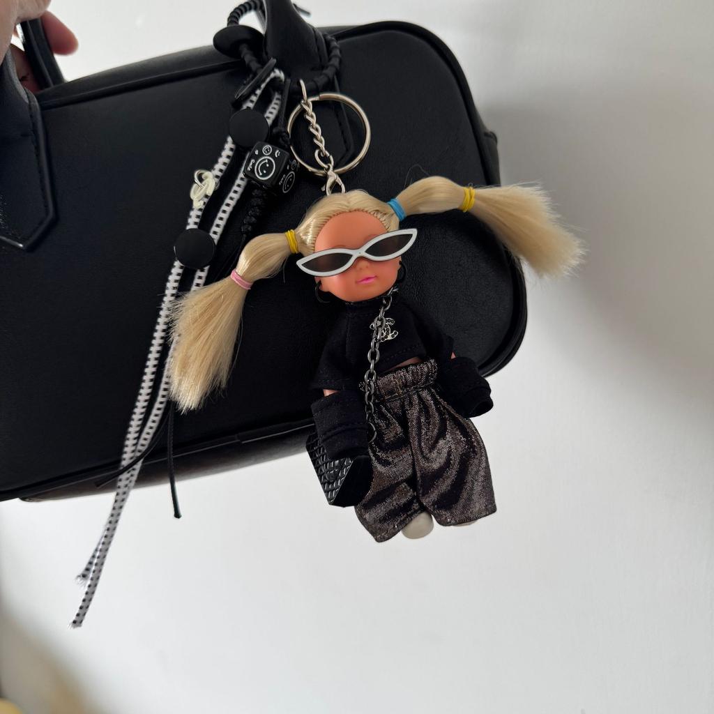Trendy Sunglasses Sweet Cool Silicone Doll Bag Decorative Pendant Retro Keychain