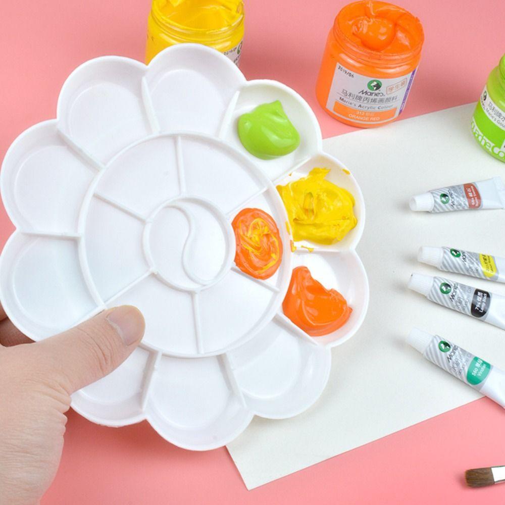 Plastic Oil Watercolor Palette White Painting Palettes Oil Painting Art Pigment Tray Artist