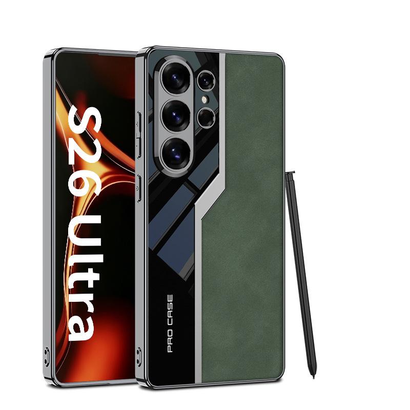 Чехол для Samsung S26 ultra Матовая кожа гальванизированный суперкар Полное покрытие Защитный чехол Ударопрочный Анти-отпечатки пальцев Однотонный