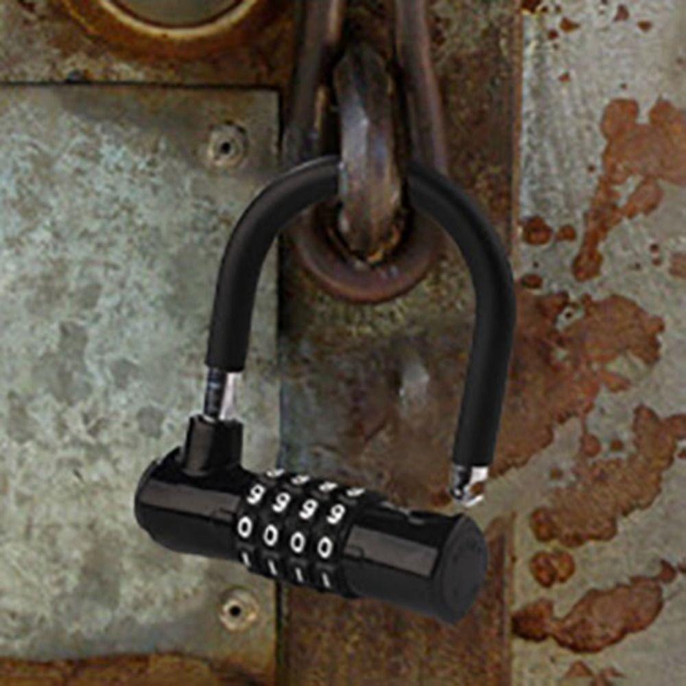 Anti Theft Password Padlock Security Bicycle Lock Portable U-shaped Password Lock File Cabinet