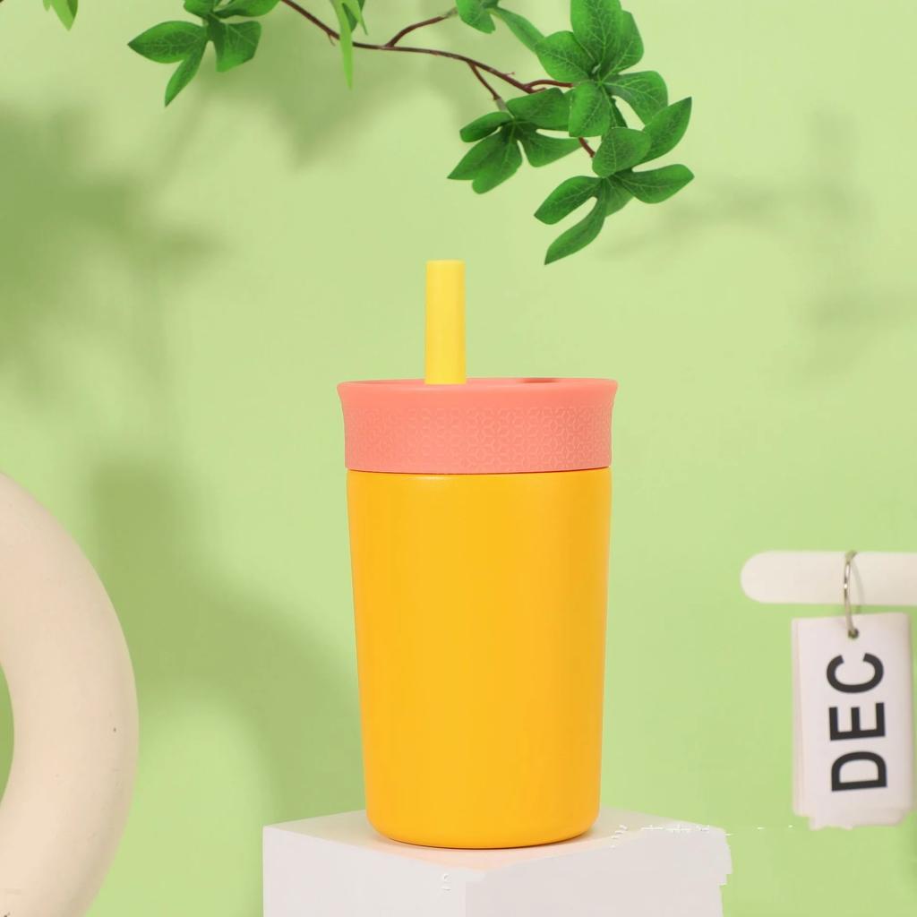 304 Stainless Steel Straw Insulated Cup Office Portable Coffee Cup Outdoor Portable Straight Cup Colored Straw Cup Wholesale