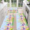 1Pcs Anti Fatigue Kitchen Rugs Bunny Egg Print Waterproof Non-Slip Thick Cushioned Kitchen Mat Heavy Duty Comfort Standing Mat for Kitchen