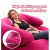 Inflatable Double Sofa Flocking Portable Air Couch Lazy Sofa for Outdoor Camping Home Living Room