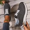 Fashion Blue Denim Platform Sneakers Women Fashion Thick Sole Lace Up Sports Shoes Woman Plus Size 43 Comfortable Casual Female Sneakers