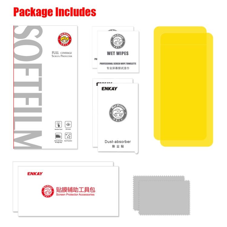 2 PCS ENKAY Hat-Prince 0.1mm 3D Full Screen Protector Explosion-proof Hydrogel Film