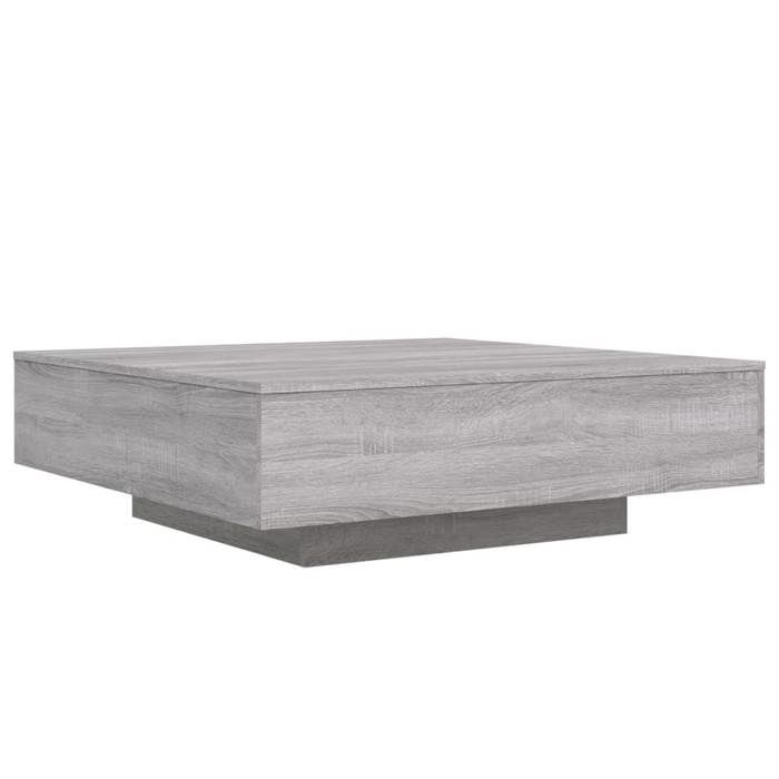 VidaXL Table Basse avec Lumières LED, Table d'Appoint, Bout de Canapé, Meuble de Salon Salle de Séjour, Moderne, Sonoma Gris 836607