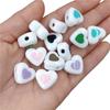 Creative Baking Paint Love Loose Beads Acrylic Solid Color for Necklace 10pcs DIY Handmade Material Fashion Jewelry Making Bracelet