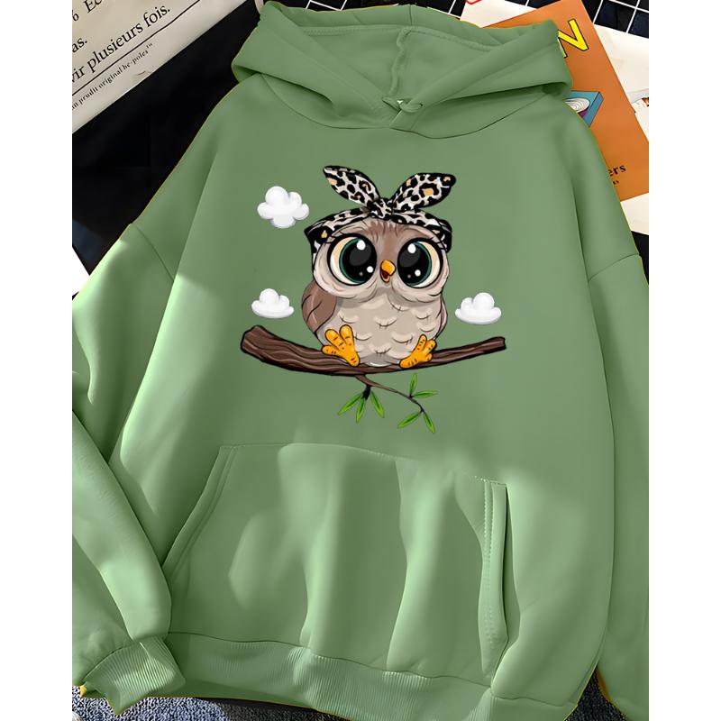 Hirsionsan Kawaii Cartoon Print Hoodies Women Oversized Sportwear Female Sweatshirt Cute Graphic Fleece Ladies Clothes 2023 New