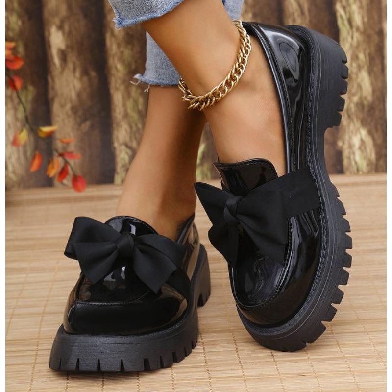 British Style Platform Loafers Women Plus Size Round Toe Single Shoes Woman Thick Bottom Pu Leather Shoes Mujer Mary Jane Shoes