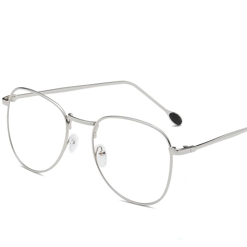 New metal square large frame flat glasses Internet celebrity polygonal frame trendy men's and women's myopia glasses frame