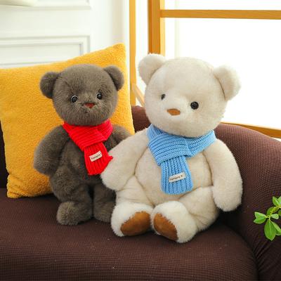 Новый Плюшевый Мишка в Шарфе, Мультяшная Игрушка, Приятный на ощупь Мишка для обнимания, Кукла-компаньон, Кукла, Подарки для девочек и детей