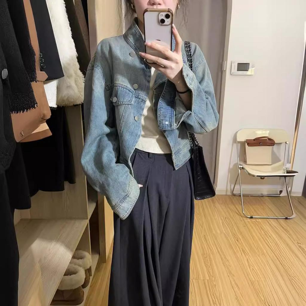 Джинсовая куртка женская, весенне-осенняя, популярная, шикарная, темпераментная, топы для пожилых людей ранней весны