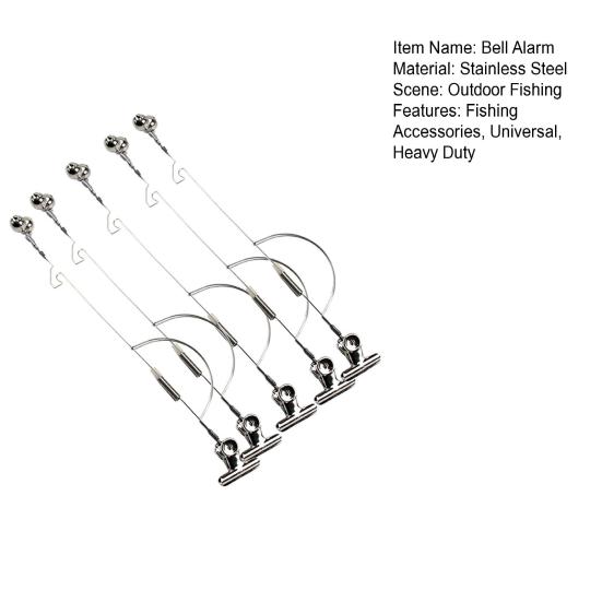 2/3/5 шт. Рыболовный колокольчик-сигнализатор, Универсальный для пресной и морской воды, Тип зажима из нержавеющей стали, Рыболовный