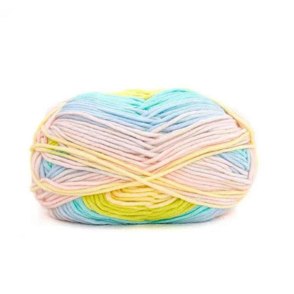 8 Strands Hand Knitting Yarn DIY Multi-Color 8-Ply Crochet Yarn Rainbow Segment Coarse Yarn Hand-Dyed Yarn Crochet Projects